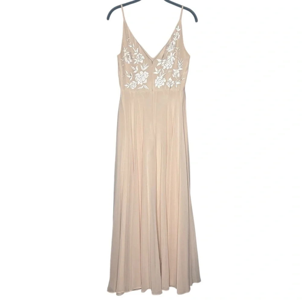 BHLDN sadia maxi dress pale pink floral embroidered women’s size 4 Anthropologie - Picture 4 of 7